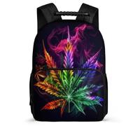 TPISLI Mochila Escolar Cannabis Hojas para Niños Niñas Cursos 3-5 Mochila Escolar Planta Estampado 6-10 Años Backpack, Asa Reforzada Tejido 1680D Ocio Actividades