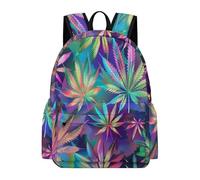 TPISLI Mochila Escolar Cannabis Hojas para Niños y Niñas Curso 9 Mochila Escolar Planta Estampado 15 Años Daypack, School Bag Impermeable para Clases, Paseo y Senderismo Actividades Diarias