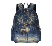 TPISLI Mochila Escolar Christmas Theme Deer Niño, Mochilas Primaria Escolares Transpirable para Infantil Niños de 8 10 12 Años, Kawaii Mochila Chicos Colegio con Reindeer Motif