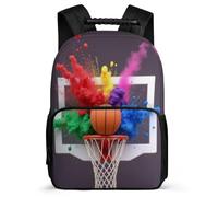 TPISLI Mochila Escolar Colourful Baloncesto para Escolares 8-12 Años Mochila Baloncesto Colegio School Bag, Asa Reforzada Detalles de Fieltro Regalo Cumpleaños