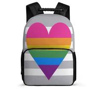 TPISLI Mochila Escolar Colourful Corazones para Niña Niño Primaria Mochila Infantil Arcoíris Corazones 7-12 Años Daypack, Bolsillos Laterales Detalles de Fieltro Navidad Escuela