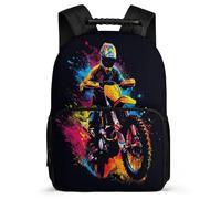 TPISLI Mochila Escolar Colourful Motorbike Niña Niño 7-12 Años Mochila Escolar Mountain Bike Cursos 2-4 Bookbag, Resistente Ligera Espalda Acolchada Viaje Uso Diario