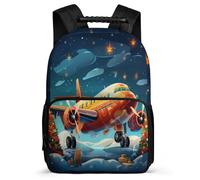 TPISLI Mochila Escolar Con Estampado de Avión Niña 10 11 12 15 Años Mochilas Estampado de Avión Escolares Mochila Niño Colegio Mochilas Para Niños Grande