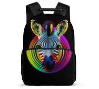 TPISLI Mochila Escolar Con Zebra Para Niña, Mochila Colores Neón Informal Gran Capacidad Mochilas De Viaje Para Portátil De 15.7" Bolsas Escolares Niños De 10 12-18 Años Adolescente