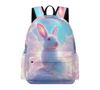 TPISLI Mochila Escolar Cute Animal Bunny Niños - Mochila Colegio Chicos Niña para Portátil, Gran Mochilas Rabbit Motif para Adolescentes Vuelta Al Cole