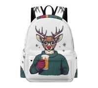 TPISLI Mochila Escolar Cute Deer Motif Niños - Mochila Colegio Chicos Niña para Portátil, Gran Mochilas Kawaii Animal para Adolescentes Vuelta Al Cole