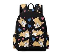 TPISLI Mochila Escolar Cute Puppy para Niños, Mochilas Escolares Corgis Dog Primaria para Alumnos de 1.º A 5.º Curso, Mochila Escolar Niños
