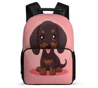 TPISLI Mochila Escolar Dachshund Perro Niña Niño 7-12 Años Mochila Escolar Cachorro Rosa Cursos 3-5 School Bag, Espalda Acolchada Tejido 1680D Navidad Escuela