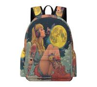 TPISLI Mochila Escolar de Fashion Niño Adolescente Chica, Mochila Instituto para Juveniles Niña, Mochilas Colegio con Beautiful Moon