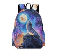 TPISLI Mochila Escolar de Lobo Motif para Niñas 9-16 Años, Mochilas Adolescente, Mochila Colegio Niño con Animal Wolve Pattern para Primaria Secundaria Viajes