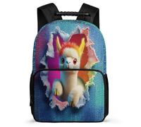 TPISLI Mochila Escolar Diseño de Llama 3D para Niña Niño 5-10 Años, Mochila Animal Alpaca Infantil Colegio Primaria, Backpack, Resistente, Bolsillos Laterales, Viaje Uso Diario