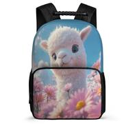 TPISLI Mochila Escolar Diseño de Llama Escuela Primaria para Niña Niño, Mochila Infantil Estampado de Alpaca Ligera, Backpack, Tejido 1680D, Detalles Fieltro, Colegio Viaje