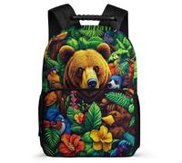 TPISLI Mochila Escolar Diseño de Oso para Niños Colegio, Mochila Estampado Animal Infantil Ligera, Backpack, Primaria Viaje, Cómoda para Libros Cuadernos