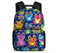 TPISLI Mochila Escolar Diseño de Rana para Escolares Primaria, Mochila Estampado Animal 5-10 Años, Daypack, Espalda Acolchada, Asa Reforzada, Escuela Diario