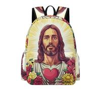 TPISLI Mochila Escolar Diseño Jesús 3º-6º Curso para Niños y Niñas Mochila Jesús Cristiano 11 Años Mochila Cómoda Ajustable, Backpack para Vuelta al Cole y Excursión y Senderismo