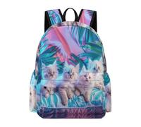 TPISLI Mochila Escolar Diseño Kawaii Gatos 2º Curso para Niñas y Niños Mochila Colegio Animal Gatito 9-12 Años Mochilas Escolares Resistentes, School Bag para Paseo y Actividades al Aire Libre
