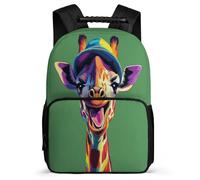 TPISLI Mochila Escolar Divertido Jirafa para Niño Niña 7-12 Años Mochila Colegio Animal Cursos 2-4 Bookbag, Asa Reforzada Detalles de Fieltro Ocio Actividades