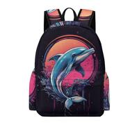 TPISLI Mochila Escolar Dolphin Print Niño 9 A 14 Años, Mochilas Escolares Transpirables para Niñas de 6 A 10 Años, Mochila Colegio Primaria con Sea Creature para Chicas