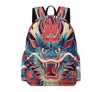 TPISLI Mochila Escolar Dragón 13 Años para Niños y Niñas Mochila Escolar Dragón Japonés Estilo Clase 8 Daypack, School Bag Duradera para Escuela, Viaje y Uso Diario Actividades Diarias