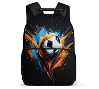TPISLI Mochila Escolar Estampado de Fútbol Cursos 3-5 para Niñas, Mochila Infantil Fútbol Amante Ligera, Bookbag, Resistente, Bolsillos Laterales, Viaje Uso Diario