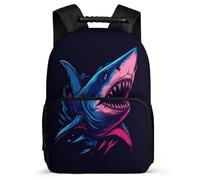 TPISLI Mochila Escolar Estampado de Tiburón Cursos 2-4 para Niños Niñas, Mochila Infantil Criatura Marina Ligera, Daypack, Tejido 1680D, Detalles de Fieltro, Colegio Viaje
