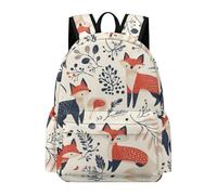 TPISLI Mochila Escolar Fox Illustration Niño Mochila Colegio Niña de Animal Pattern para Instituto Y Secundaria Ligera, Mochilas Adolescentes Chicas para Viaje