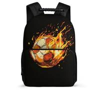 TPISLI Mochila Escolar Fútbol Fire Estampado para Estudiantes 7-11 Años Mochila Balón de Fútbol Cursos 2-4 Daypack, Bolsillos Laterales Tejido 1680D Viaje Uso Diario