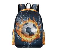 TPISLI Mochila Escolar Fútbol Relámpago 1º-3º Curso Niño y Niña Mochila Colegio Fútbol Amante 7-11 Años Mochila de Gran Capacidad, School Bag para Viaje Paseo y Uso Diario y Excursión