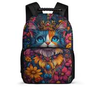TPISLI Mochila Escolar Gato Gatito para Escolares 6-11 Años, Mochila Animal Gato Infantil Colegio Primaria, Daypack, Resistente, Bolsillos Laterales, Viaje Uso Diario