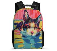 TPISLI Mochila Escolar Gato para Niños Niñas Primaria, Mochila Animal Gatito 6-11 Años, Daypack, Espalda Acolchada, Asa Reforzada, Escuela Diario