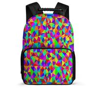 TPISLI Mochila Escolar Geometric Shapes Niña Niño 7-12 Años Mochila Escolar 3D Colourful Cursos 2-4 Bookbag, Resistente Ligera Espalda Acolchada Viaje Uso Diario