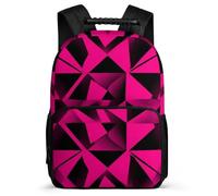 TPISLI Mochila Escolar Geometric Shapes para Niños 7-12 Años Mochila Infantil 3D Colourful Cursos 1-3 Backpack, Detalles de Fieltro Bolsillos Laterales Ocio Actividades