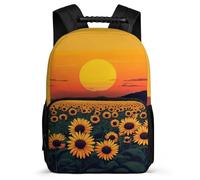 TPISLI Mochila Escolar Girasoles Patrón Cursos 3-5 para Escolares Mochila Colegio Planta Motivo 6-11 Años Backpack, Espalda Acolchada Resistente Ligera Regalo Cumpleaños