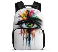 TPISLI Mochila Escolar Graffiti Eye Art Niño Niña 7-11 Años Mochila Colegio Colourful Abstract Primaria Backpack, Tejido 1680D Espalda Acolchada Regalo Cumpleaños