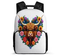 TPISLI Mochila Escolar Highland Ganado Niña Niño 8-12 Años Mochila Colegio Animal Estampado Escuela Primaria Bookbag, Asa Reforzada Tejido 1680D Vuelta al Cole