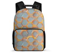 TPISLI Mochila Escolar Honeycomb Motivo para Niños Niñas Cursos 3-5 Mochila Escolar Geometric Hexagons 6-10 Años Backpack, Asa Reforzada Tejido 1680D Ocio Actividades