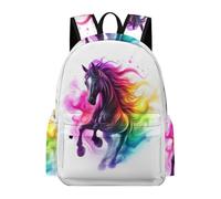TPISLI Mochila Escolar Horse Colourful Design Niño, Mochilas Primaria Escolares Transpirable para Infantil Niños de 8 10 12 Años, Kawaii Mochila Chicos Colegio con Animal Print