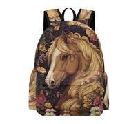 TPISLI Mochila Escolar Horse Illustration Niños - Mochila Colegio Chicos Niña para Portátil, Gran Mochilas Animal Design para Adolescentes Vuelta Al Cole