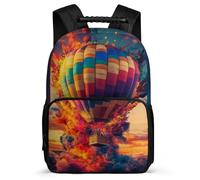 TPISLI Mochila Escolar Hot Air Balloon Patrón para Niño Niña 7-11 Años Mochila Colegio Colourful Cursos 1-3 School Bag, Bolsillos Laterales Tejido 1680D Regalo Cumpleaños