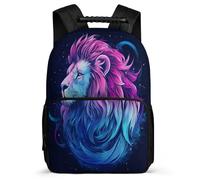 TPISLI Mochila Escolar Ilustración de León Cursos 2-4 para Niños Niñas, Mochila Infantil Diseño de Animal Ligera, Daypack, Tejido 1680D, Detalles Fieltro, Colegio Viaje