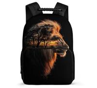 TPISLI Mochila Escolar Ilustración de León para Chicos Chicas Primaria, Mochila Animal Infantil Ligera, Bookbag, Espalda Acolchada, Asa Reforzada, Escuela Diario