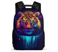 TPISLI Mochila Escolar Ilustración de Tigre para Chicos Chicas Primaria, Mochila Diseño de Animal 6-10 Años, Bookbag, Primaria Viaje, Cómoda para Libros Cuadernos