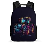 TPISLI Mochila Escolar Ilustración de Tractor para Chicos Chicas Primaria, Mochila Diseño de Coche 6-10 Años, Bookbag, Primaria Viaje, Cómoda para Libros Cuadernos