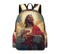TPISLI Mochila Escolar Jesús Christian Print Niños - Mochila Colegio Chicos Niña para Portátil, Gran Mochilas Jesús Motif para Adolescentes Vuelta Al Cole