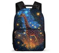 TPISLI Mochila Escolar Jirafa Estampado Primaria para Estudiantes Mochila Animal 6-11 Años Backpack, Resistente Ligera Bolsillos Laterales Navidad Escuela