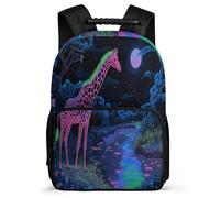 TPISLI Mochila Escolar Jirafa Motivo Primaria para Chicos Chicas Mochila Escolar Animal Estampado 6-11 Años Bookbag, Espalda Acolchada Tejido 1680D Excursiones Cortas