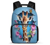 TPISLI Mochila Escolar Jirafa para Niña Niño 7-12 Años Mochila Escolar Animal Primaria Daypack, Asa Reforzada Bolsillos Laterales Viaje Uso Diario