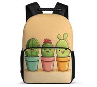 TPISLI Mochila Escolar Kawaii Cactus Colegio para Escolares, Mochila Infantil Plantas Cactus Ligera, Daypack, Tejido 1680D, Detalles de Fieltro, Colegio Viaje