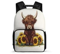 TPISLI Mochila Escolar Kawaii Highland Vaca Niño Niña 7-11 Años Mochila Colegio Bull Primaria Backpack, Tejido 1680D Espalda Acolchada Regalo Cumpleaños