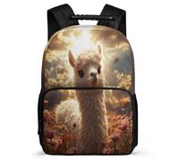 TPISLI Mochila Escolar Kawaii Llama Niñas 5-10 Años Mochila Escolar Animal Alpaca Cursos 1-3 Daypack, Resistente Ligera Detalles de Fieltro Regalo Cumpleaños